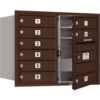 4C Horizontal Mailbox 23-1/2""H Double Column 9 MB1 Doors Front Load Bronze USPS