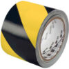 3M™ 766 Striped Vinyl Tape 3"" x 36 Yds 5 Mil Black/Yellow - 2/PACK