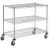 Nexel® Adjustable Chrome Wire Shelf Cart w/3 Shelves 800 Ib. Capacity 48""L x 18""W x 40""H