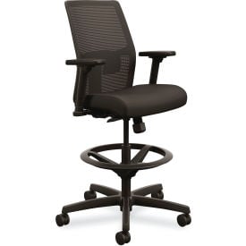 HON Ignition 2.0 Ilira-Stretch Mesh Back Task Stool 300 lb Capacity 23"" to 32"" Seat Ht Black