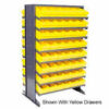 Quantum QPRD-601 Double Sided Rack 24""x36""x60"" with 96 Gray Euro Drawers