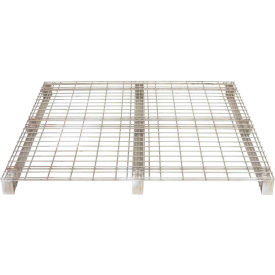 Welded Wire Open Deck Pallet Galvanized Steel 4-Way Entry 48"" x 48"" 4000 Lb Static Capacity
