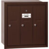 3500 Series 4B+ Vertical Mailbox 3 Doors Recessed Mounted Bronze USPS Access