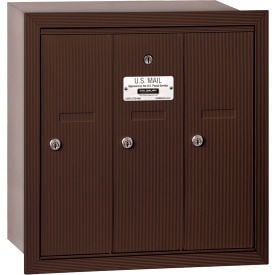 3500 Series 4B+ Vertical Mailbox 3 Doors Recessed Mounted Bronze USPS Access