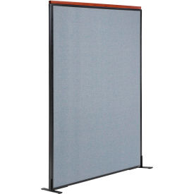Interion® Deluxe Freestanding Office Partition Panel 48-1/4""W x 97-1/2""H Blue