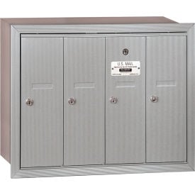 3500 Series 4B+ Vertical Mailbox 4 Doors Recessed Mounted Aluminum USPS Access
