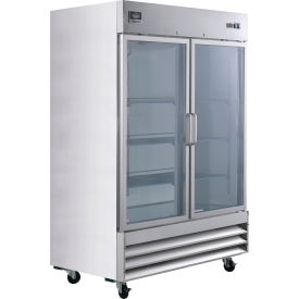 Nexel® Reach In Refrigerator 2 Glass Doors 47 Cu. Ft.