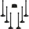 Mr. Chain Light Duty Plastic Stanchion Kit With 2""x50'L Chain 41""H Black 6 Pack