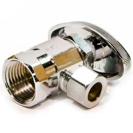 1/2""Chrome-Plated Compr. Fip Inlet X 3/8""O.D. Multi-Turn Angle Valve - Lead Free
