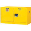 Justrite 17 Gallon 2 Door Self-Close Piggyback Flammable Cabinet 43""W x 18""D x 24""H Yellow