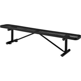 Global Industrial™ 8' Outdoor Steel Flat Bench Expanded Metal Black