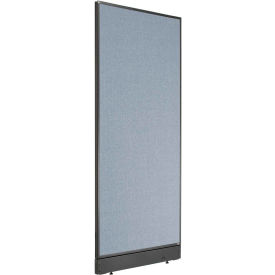 Interion® Non-Electric Office Partition Panel with Raceway 24-1/4""W x 64""H Blue