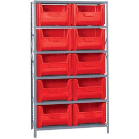 Quantum QSBU-700 Shelving With 10 Giant Hopper Bins Red 42x18x75