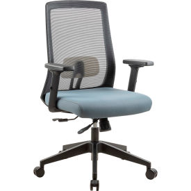 Interion® Mesh Task Chair with Seat Slider Fabric Ocean Blue