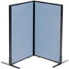 Interion® Freestanding 2-Panel Corner Room Divider 24-1/4""W x 42""H Panels Blue