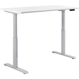Interion® Electric Height Adjustable Desk 48""W x 30""D White W/ Gray Base