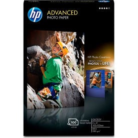 HP® Advanced Photo Paper - 10.5 mil - 4"" x 6"" - Glossy White - 100 Sheets/Pack