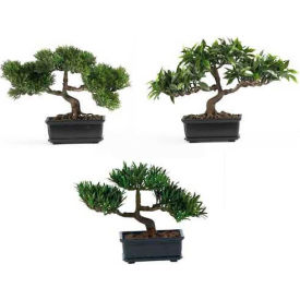 Nearly Natural 12'' Bonsai Silk Plant Collection (Set of 3)