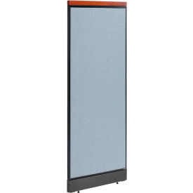Interion® Deluxe Non-Electric Office Partition Panel with Raceway 24-1/4""W x 65-1/2""H Blue