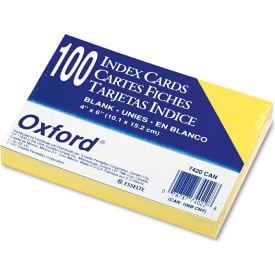 Oxford® UnRule Index Cards 7420CAN 4"" x 6"" Canary 100/Pack