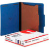 Universal® Pressboard Classification Folders Letter Four-Section Cobalt Blue 10/Box