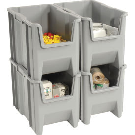 Quantum Giant Hopper Bin 10-7/8""W x 17-1/2""L x 12-1/2""H Gray