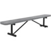 Global Industrial™ 8' Outdoor Steel Flat Bench Perforated Metal Gray