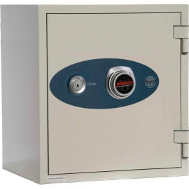 Phoenix Safe Olympian Key & Combination Dual Control Fire Resistant Safe 1.3 cu ft Off-White Steel