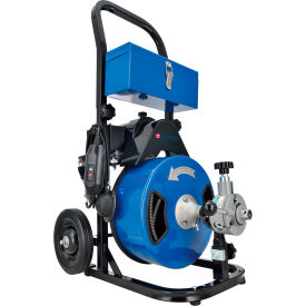 Global Industrial™ Autofeed Drain Cleaner Machine For 2-4"" Pipe 220 RPM 75' Cable