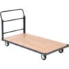 Global Industrial™ Steel Bound Wood Deck Platform Truck 48x24 1400 Lb. Cap. 5"" Rubber Casters