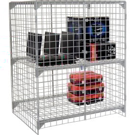 Global Industrial™ 1-Tier 2 Door Wire Mesh Security Locker 48""Wx36""Dx60""H Gray Unassembled