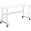 Global Industrial Caster Base Set for C-Channel Open Leg 48 to 72""W x 30 & 36""D Workbench Gray