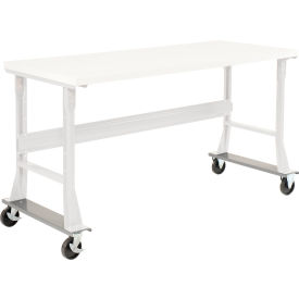 Global Industrial™ Caster Base Set for C-Channel Open Leg 48 to 72""W x 30 & 36""D Workbench Gray