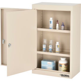 Global Industrial™ Large Narcotics Cabinet Double Door/Double Lock 18""W x 10""D x 30""H Beige