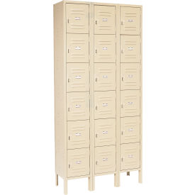 Global Industrial™ Capital® 6-Tier 18 Door Box Locker 36""W x 12""D x 78""H TanUnassembled