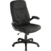 Interion® Executive Office Chair With High Back & Fixed Arms Fabric Black