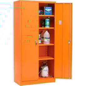Global Industrial™ Emergency Preparedness Cabinet 36""Wx18""Dx78""H Orange Unassembled