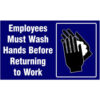 NoTrax® Employees Must Wash Hands Safety Message Mat 3/8"" Thick 4' x 6' Blue