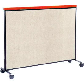 Interion® Mobile Deluxe Office Partition Panel 60-1/4""W x 46-1/2""H Tan