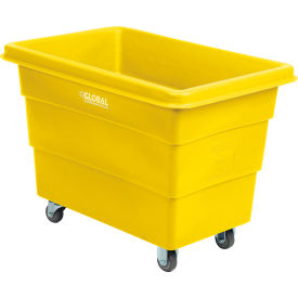 Global Industrial™ Plastic Bulk Box Truck 8 Bushel Direct Mount Base Yellow