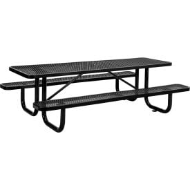Global Industrial™ 8' Rectangular Picnic Table Expanded Metal Black