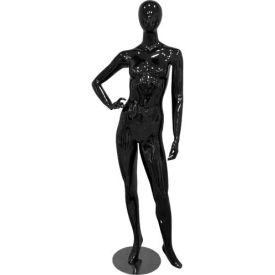 Female Mannequin - Right Hand on Hip Left Leg Sideways - Gloss Finish Black