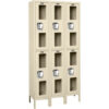 Global Industrial™ 2-Tier 6 Door Clear View Locker 36""W x 12""D x 78""H Tan Assembled