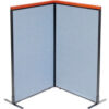 Interion® Deluxe Freestanding 2-Panel Corner Room Divider 36-1/4""W x 61-1/2""H Panels Blue