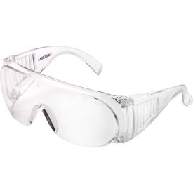 Global Industrial™ OTG Visitor Safety Glasses Scratch Resistant Clear Lens/Frame