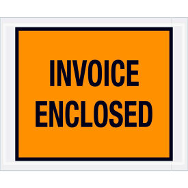 Full Face Envelopes ""Invoice Enclosed"" Print 5-1/2""L x 4-1/2""W Orange 1000/Pack