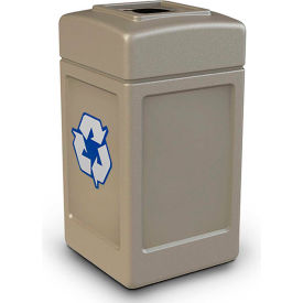 PolyTec™ Recycling Can w/Open Top 42 Gallon Beige