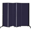 Screenflex 5 Panel Light-Duty Portable Room Divider 6'5""H x 9'5""W Fabric Color Navy