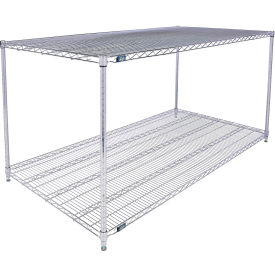 Nexel® 2 Shelf Chrome ESD Wire Shelving Unit Starter 72""W x 36""D x 34""H