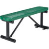 Global Industrial™ 4' Outdoor Steel Flat Bench Expanded Metal Green
